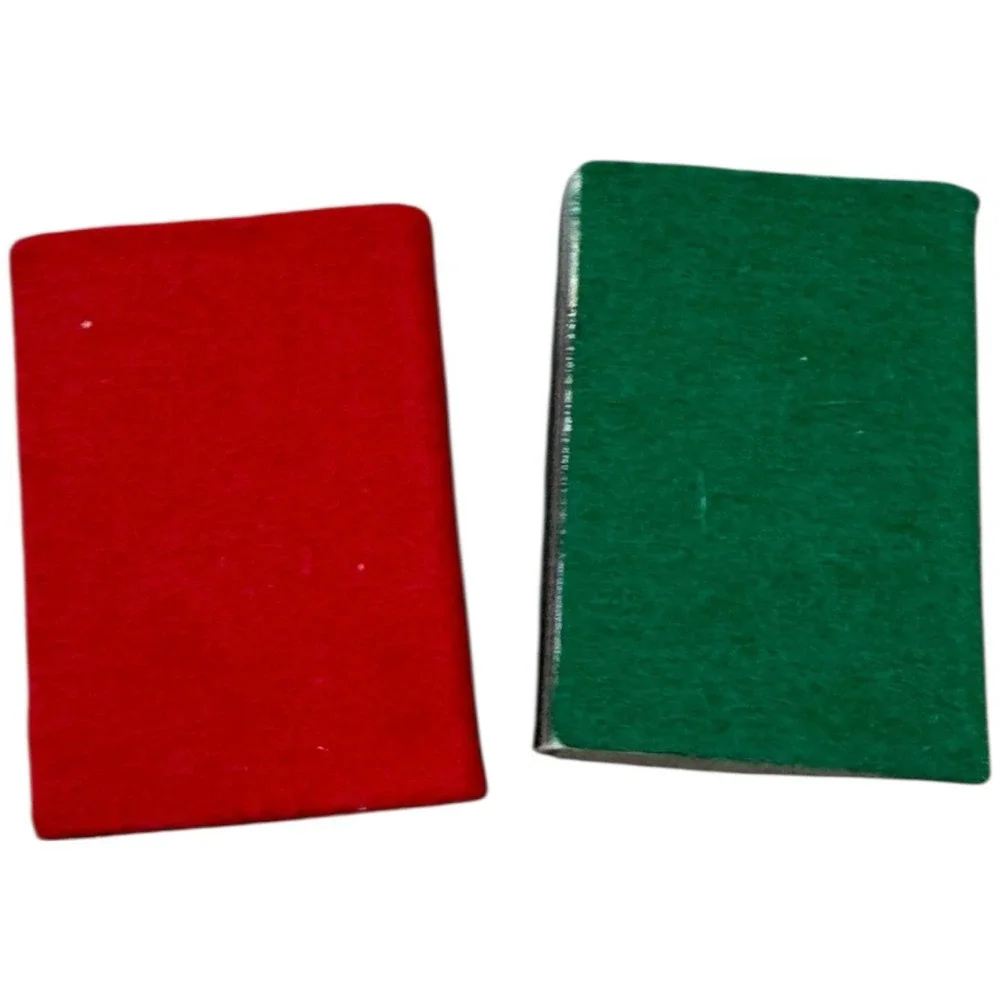 2 Handmade Christmas Vtg SmallFelt Match Boxes‎ Wreath/Christmas Tree 9 Matches